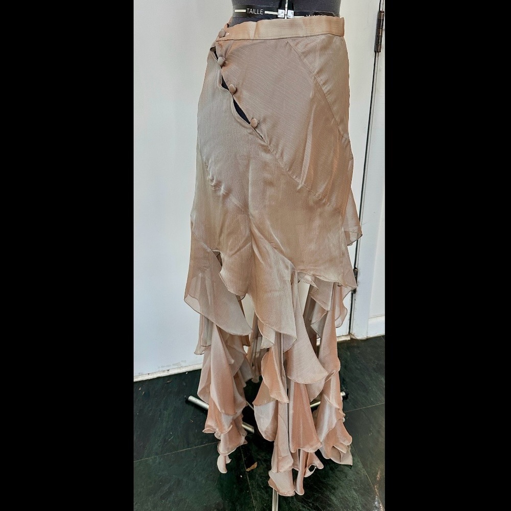 VINTAGE 90s HELEN STOREY REAL CLASSICS CHIFFON IRIDESCENT TOP SKIRT JELLYFISH M - Picture 8 of 9